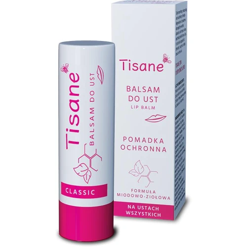 Tisane Classic pomadka do ust, 4,3 g  - Naturalna pielęgnacja dla suchych ust o miodowym smaku i waniliowym zapachu