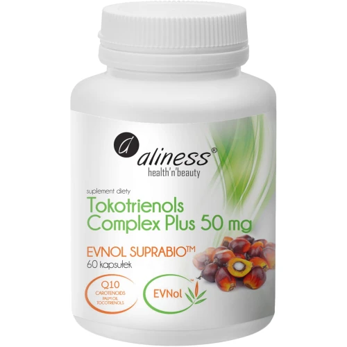 Aliness Tokotrienols Complex Plus 50 mg, 60 kapsułek - Mieszanina tokotrienoli i tokoferoli – naturalna witamina E