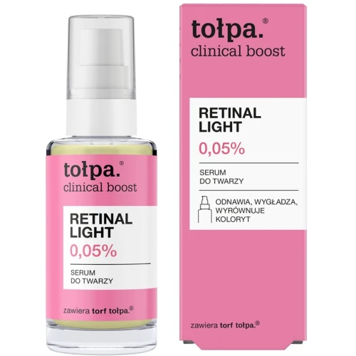 Tołpa Clinical Boost Retinal Light 0,05% serum do twarzy, 30 ml - Na zmarszczki, przebarwienia i wygładzenie skóry