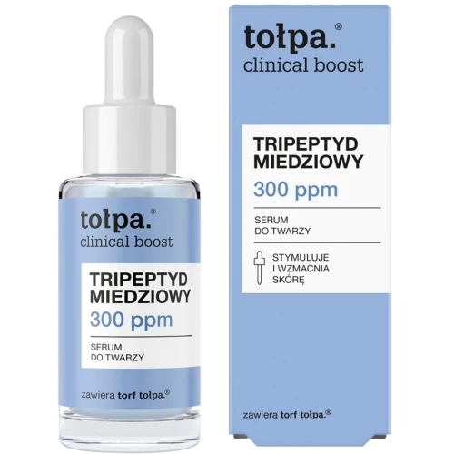 Tołpa Clinical Boost Tripeptyd Miedziowy 300 ppm serum do twarzy, 30 ml - Wygładzenie, napięcie i wzmocnienie skóry