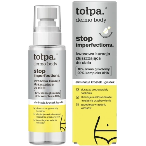 Tołpa Dermo Body Stop Imperfections Kwasowa Kuracja złuszczająca do ciała, 100 ml - Na krostki, przebarwienia i wrastające włoski