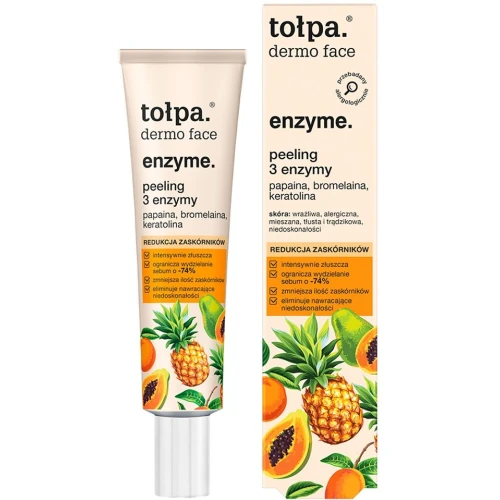 Tołpa Dermo Face Enzyme Peeling 3 Enzymy, 40 ml - Na zaskórniki i niedoskonałości