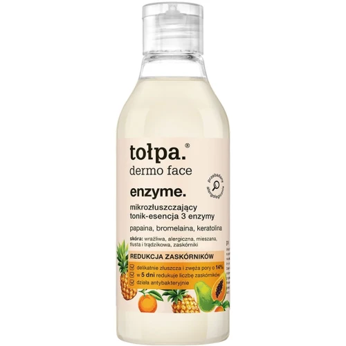 Tołpa Dermo Face Enzyme Mikrozłuszczający Tonik-esencja 3 Enzymy, 200 ml - Na zaskórniki, pory i niedoskonałości