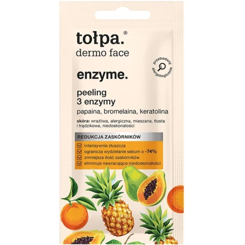 Tołpa Dermo Face Enzyme Peeling 3 Enzymy, 8 ml - Na zaskórniki i niedoskonałości