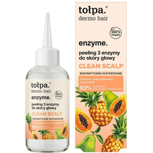 Tołpa Dermo Hair Enzyme Peeling 3 Enzymy do skóry głowy Clean Scalp, 100 ml - Oczyszcza skalp i ogranicza przetłuszczanie