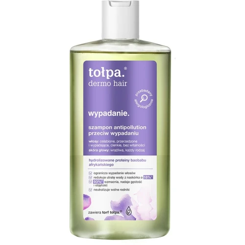 Tołpa Dermo Hair Wypadanie Szampon Antipollution przeciw wypadaniu, 250 ml - Do włosów osłabionych i przerzedzonych