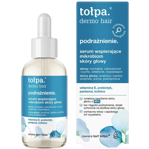 Tołpa Dermo Hair Podrażnienie Serum wspierające mikrobiom skóry głowy, 75 ml - Na podrażnioną i suchą skórę głowy