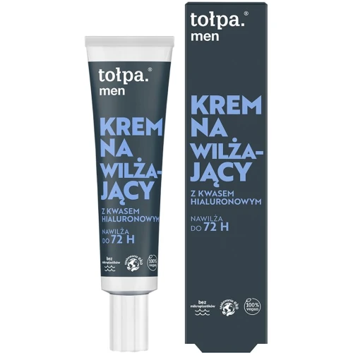 Tołpa Men Krem nawilżający z kwasem hialuronowym, 40 ml - Intensywne nawilżenie i regeneracja męskiej skóry