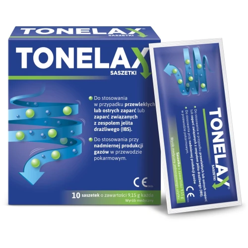 Tonelax, 10 saszetek - Na zaparcia oraz towarzyszące im wzdęcia