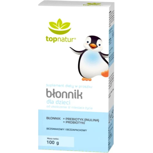 Topnatur Błonnik dla dzieci, proszek 100 g - Bezsmakowy i bezzapachowy błonnik z probiotykiem