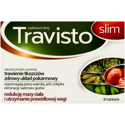 Travisto Slim, 30 tabletek - Z wyciągami ziołowymi, które wspomagają pracę wątroby