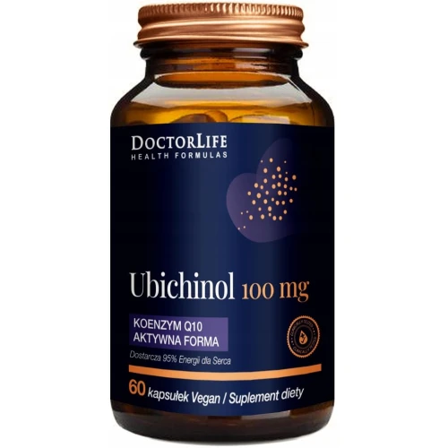 Doctor Life Ubichinol 100 mg aktywny Co-Q10, 60 kapsułek - Dobrze przyswajalna forma koenzymu Q10 w wegańskich kapsułkach