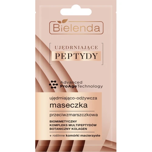 Bielenda Ujędrniające Peptydy Ujędrniająco-odżywcza maseczka przeciwzmarszczkowa, 8 g - z Peptydami i Roślinnymi Komórkami Macierzystymi