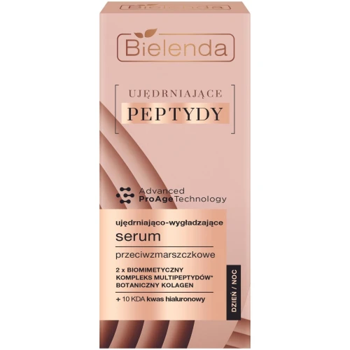 Bielenda Ujędrniające Peptydy Ujędrniająco-wygładzające serum przeciwzmarszczkowe, 30 ml - Z peptydami, kwasem hialuronowym i botanicznym kolagenem