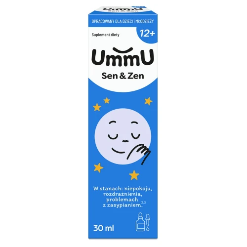 UmmU Sen & Zen 12+, krople 30 ml - Dla dzieci powyżej 12 roku życia w stanach niepokoju i rozdrażnienia