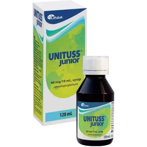 Unituss Junior syrop, 120 ml - O działaniu przeciwkaszlowym i znoszącym skurcz oskrzeli