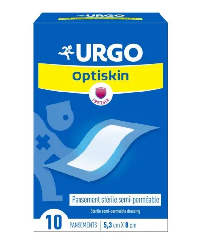 Urgo Optiskin, 5,3 cm x 8 cm, 10 sztuk - Opatrunki do stosowania na wszelkiego rodzaju rany powierzchniowe
