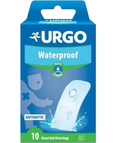 Urgo Waterproof, 10 sztuk  - Wodoodporne plastry z opatrunkiem do ochrony powierzchownej ran