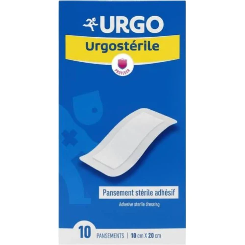 Urgo Urgosterile Opatrunki samoprzylepne 10 cm x 20 cm, 10 sztuk - Sterylny opatrunek do zabezpieczania ran