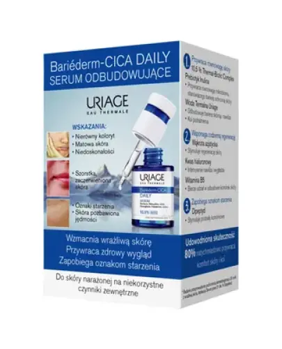 Uriage Bariederm CICA Daily Serum odbudowujące do cery wrażliwej, 30 ml - Nawilża oraz wspomaga funkcje barierowe skóry
