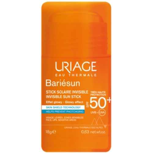 Uriage Bariésun Transparentny sztyft SPF 50+, 18 g - Niewidoczna ochrona przeciwsłoneczna UVA i UVB