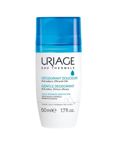 Uriage Douceur Dezodorant roll-on, 50 ml  - Antyperspirant pod pachy, bez soli aluminium