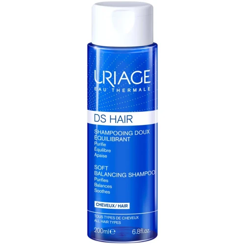 Uriage DS Hair delikatny szampon regulujący, 200 ml - Oczyszcza skórę głowy z łupieżu i łuski