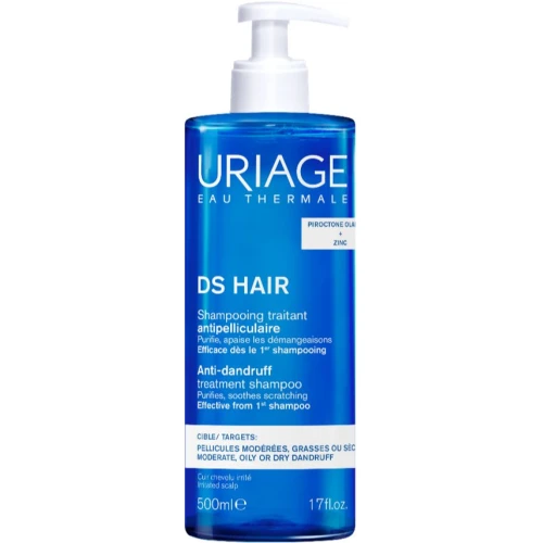 Uriage DS Hair Szampon przeciwłupieżowy, 500 ml - Do skóry głowy wrażliwej i podrażnionej