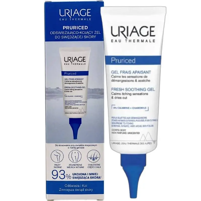 Uriage Pruriced, odświeżająco kojący żel 100 ml - Redukuje swędzenie skóry, wspiera regenerację