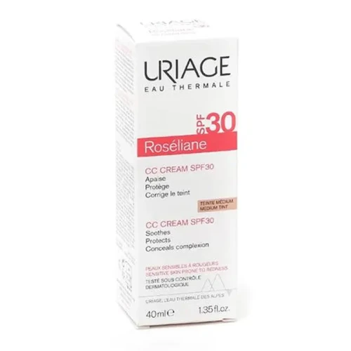 Uriage Roseliane Krem CC SPF 50+, 40 ml - Nawilżająco-ochronny do cery naczynkowej