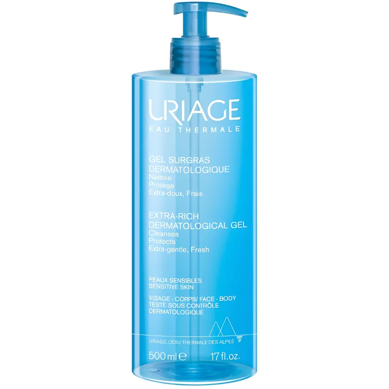 Uriage Eau Thermale Dermatologiczny żel do mycia, 500 ml - Do codziennego oczyszczania i odświeżania każdego typu skóry