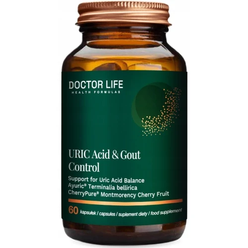 Doctor Life Uric Acid & Gout Control, 60 kapsułek - Z ekstraktem Ayuric® i wiśnią Montmorency – wsparcie metabolizmu kwasu moczowego