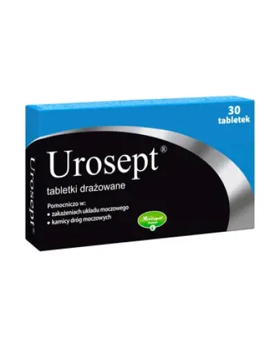 Urosept, 30 tabletek drażowanych - Stosowane pomocniczo w zakażeniach układu moczowego