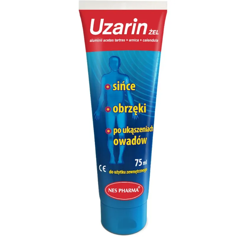 Uzarin Żel, 75 ml - Na stłuczenia, skręcenia, siniaki, ukąszenia owadów i oparzenia I stopnia