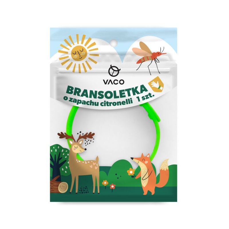 Vaco Kids Bransoletka na komary o zapachu citronelli, 1 sztuka - Świeci w ciemności
