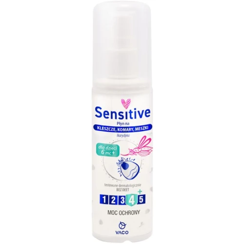 Vaco Sensitive Płyn na kleszcze, komary i meszki Ikardyna 10%, spray 80 ml - Bezpieczny bez DEET dla niemowląt już od 6. miesiąca życia