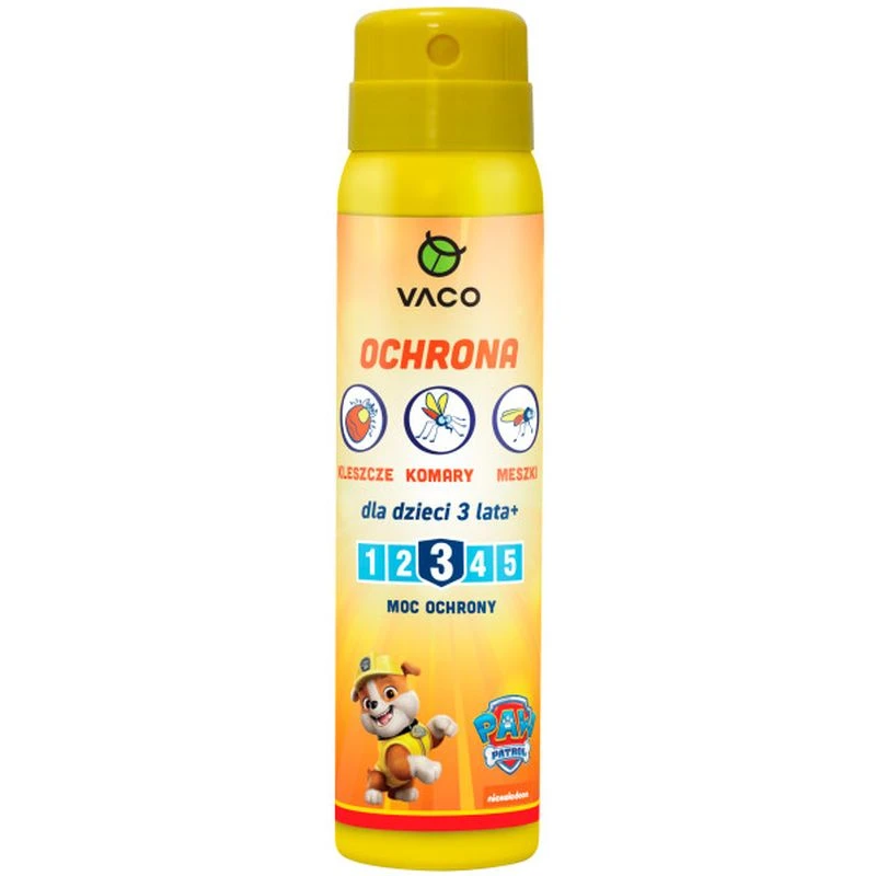 Vaco Psi Patrol, spray na kleszcze, komary i meszki, 100 ml - Preparat odpowiedni od 3. roku życia