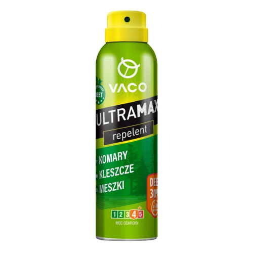 Vaco Ultramax Spray na komary, kleszcze i meszki, 170 ml - Ochrona przed owadami do 8h 