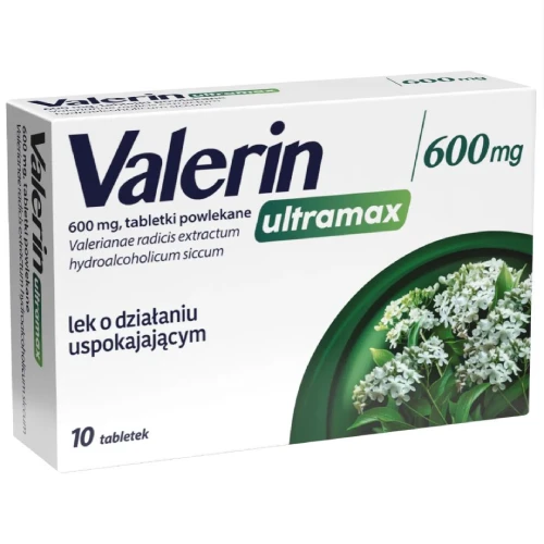 Valerin Ultramax 600 mg, 10 tabletek - Tabletki uspokajające