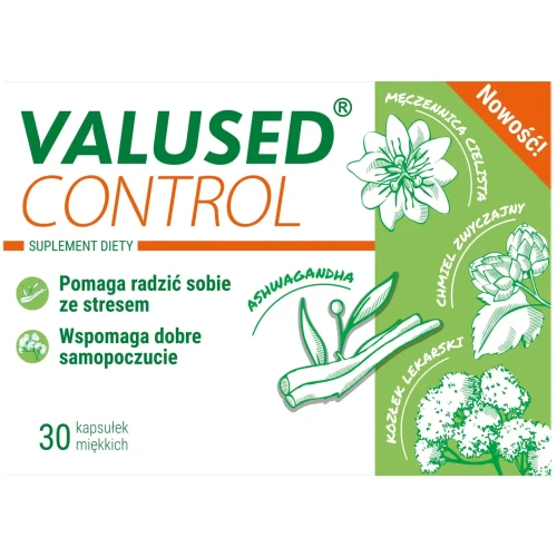 Valused Control, 30 kapsułek - Suplement diety z melisą, chmielem i kozłkiem lekarskim
