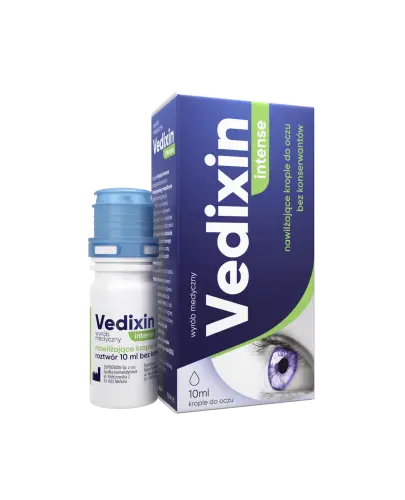 Vedixin Intense, nawilżające krople do oczu, 10 ml - Z kwasem hialuronowym, łagodzą uczucie suchości 