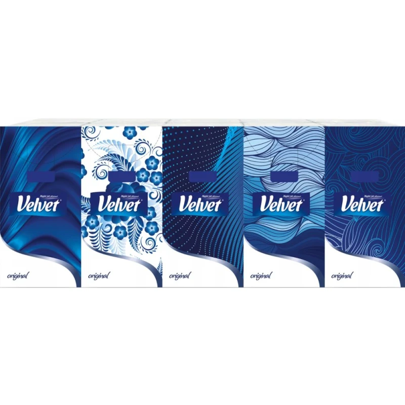 Velvet Original Chusteczki higieniczne, 10 x 10 sztuk - Miękkie i wytrzymałe 4-warstwowe