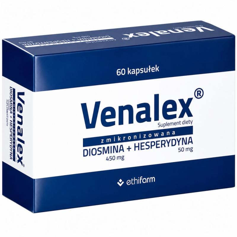 Venalex, 60 kapsułek - Z hesperydyną i zmikronizowaną diosminą