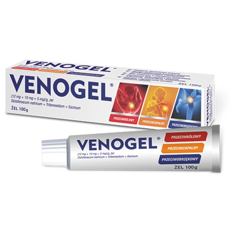 Venogel żel, 100 g - Przeciwbólowy, przeciwzapalny, przeciwobrzękowy