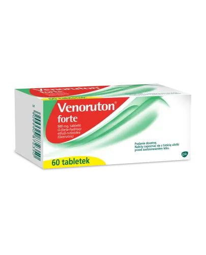 Venoruton forte, 60 tabletek - Zmniejsza obrzęki oraz łagodzi uczucie ciężkich, spuchniętych i bolących nóg