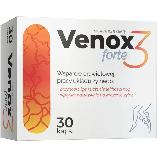 Venox3 Forte, 30 kapsułek - Kapsułki z wyciągiem z ruszczyka i witaminą C