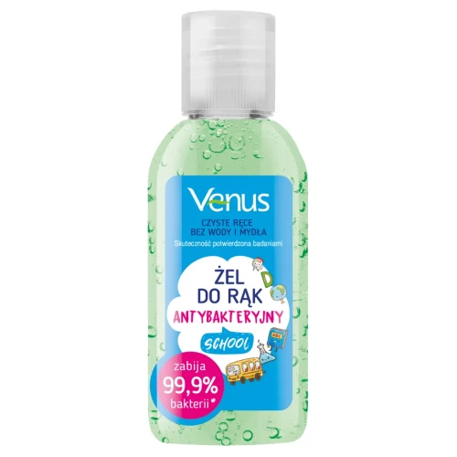 Venus School Antybkteryjny żel do rąk, 50 ml - Nie wymaga użycia wody i mydła