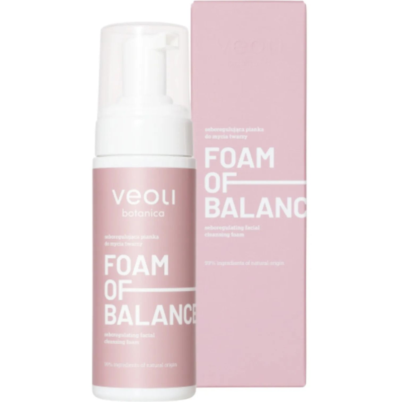 Veoli Botanica Foam Of Balance Seboregulująca pianka do mycia twarzy, 150 ml - Do skóry tłustej, mieszanej i trądzikowej