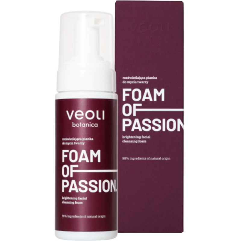 Veoli Botanica Foam Of Passion Rozświetlająca pianka do mycia twarzy, 150 ml - Do skóry szarej i zmęczonej