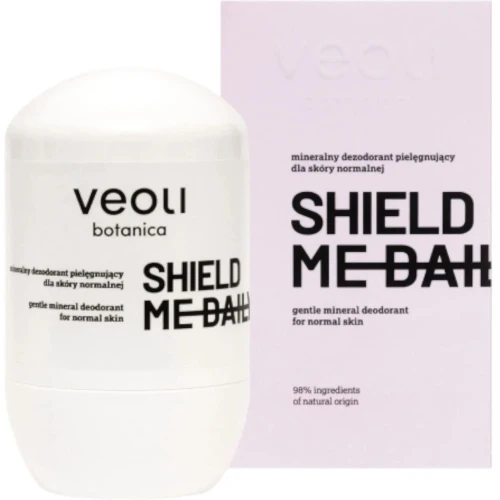 Veoli Botanica Shield Me Daily Mineralny dezodorant pielęgnujący do skóry normalnej, 50 ml - Z ałunem i aloesem zapewniający świeżość do 48h